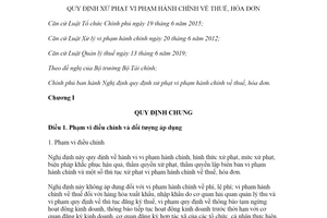 Nghị định 125/2020/NĐ-CP xử phạt vi phạm hành chính về thuế hóa đơn