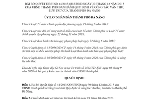 Quyết định 36/2020/QĐ-UBND bãi bỏ Quyết định 44/2013/QĐ-UBND thành phố Đà Nẵng