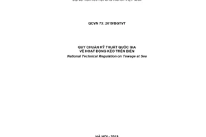 Quy chuẩn kỹ thuật quốc gia QCVN 73:2019/BGTVT về Hoạt động kéo trên biển
