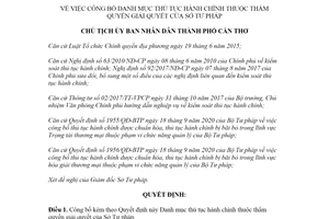 Quyết định 2285/QĐ-UBND 2020 công bố thủ tục hành chính Sở Tư pháp Cần Thơ