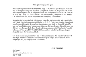 Công văn 1047/BĐKH-GNPT 2020 vướng mắc Thông tư quản lý chất làm suy giảm tầng ô-dôn