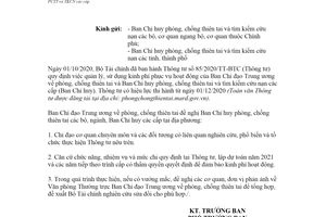 Công văn 140/TWPCTT 2020 thực hiện Thông tư 85/2020/TT-BTC