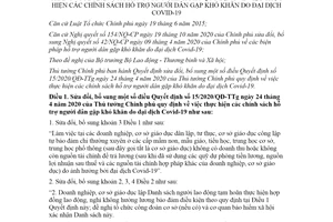 Quyết định 32/2020/QĐ-TTg sửa đổi Quyết định 15/2020/QĐ-TTg hỗ trợ người dân do Covid-19