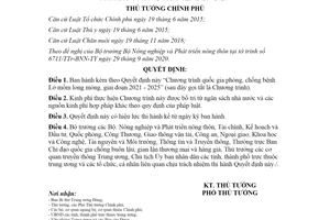 Quyết định 1632/QĐ-TTg 2020 Chương trình quốc gia phòng chống bệnh Lở mồm long móng