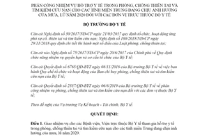 Quyết định 4350/QĐ-BYT 2020 hỗ trợ y tế trong phòng chống thiên tai cho các tỉnh miền Trung