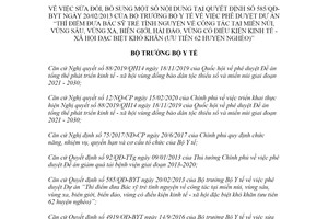 Quyết định 4359/QĐ-BYT 2020 sửa đổi Quyết định 585/QĐ-BYT đưa Bác sỹ trẻ công tác tại miền núi