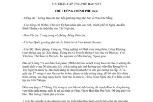 Công điện 1490/CĐ-TTg 2020 khẩn cấp ứng phó bão số 9