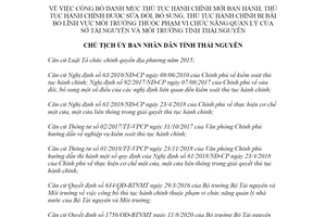 Quyết định 3358/QĐ-UBND 2020 công bố thủ tục hành chính về môi trường Sở Tài nguyên Thái Nguyên