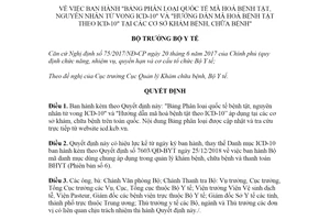 Quyết định 4469/QĐ-BYT 2020 Bảng phân loại quốc tế mã hóa bệnh tật nguyên nhân tử vong ICD-10