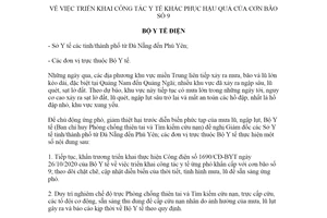 Công điện 1714/CĐ-BYT 2020 triển khai công tác y tế khắc phục hậu quả của cơn bão số 9
