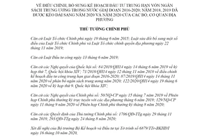 Quyết định 1691/QĐ-TTg 2020 điều chỉnh kế hoạch đầu tư trung hạn vốn ngân sách trung ương trong nước