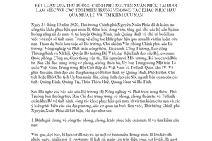 Thông báo 372/TB-VPCP 2020 công tác khắc phục hậu quả mưa lũ tìm kiếm cứu nạn