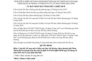 Quyết định 52/2020/QĐ-UBND sửa đổi Quy chế thi đua khen thưởng tỉnh Thừa Thiên Huế