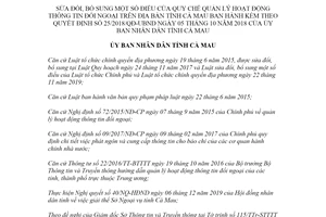 Quyết định 22/2020/QĐ-UBND sửa đổi Quyết định 25/2018/QĐ-UBND tỉnh Cà Mau