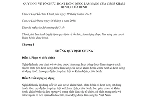 Nghị định 131/2020/NĐ-CP tổ chức hoạt động dược lâm sàng của cơ sở khám bệnh chữa bệnh