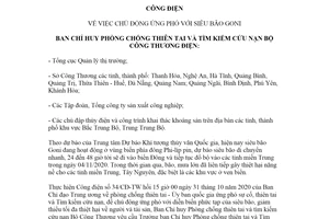 Công điện 8319/CĐ-PCTT 2020 chủ động ứng phó với siêu bão GONI