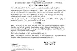 Quyết định 9035/QĐ-BCA 2020 công bố Danh mục văn bản quy phạm pháp luật hết hiệu lực toàn bộ