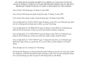 Thông tư 33/2020/TT-BTTTT sửa đổi Thông tư 08/2013/TT-BTTTT quản lý chất lượng dịch vụ viễn thông