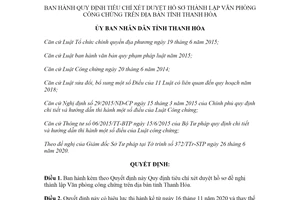 Quyết định 39/2020/QĐ-UBND hồ sơ đề nghị thành lập Văn phòng công chứng tỉnh Thanh Hóa