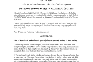 Quyết định 4368/QĐ-BNN-TCCB 2020 phân công công tác đối với Lãnh đạo Bộ Nông nghiệp