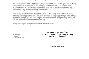 Công văn 6769/TCHQ-GSQL 2020 vướng mắc liên quan đến địa chỉ của người xuất khẩu trên C/O mẫu E