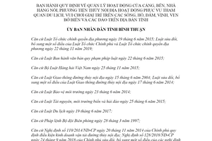 Quyết định 29/2020/QĐ-UBND quản lý hoạt động của cảng bến nhà hàng nổi tỉnh Bình Thuận