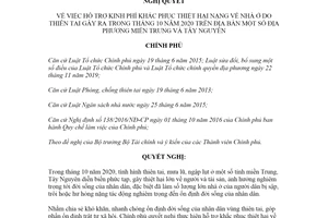 Nghị quyết 165/NQ-CP 2020 hỗ trợ kinh phí khắc phục thiên tai miền Trung Tây Nguyên