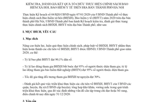 Kế hoạch 206/KH-UBND 2020 đánh giá kết quả thực hiện chính sách bảo hiểm xã hội Hà Nội