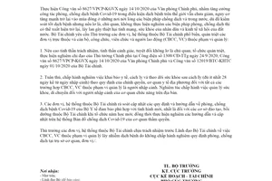 Công văn 12824/BTC-KHTC 2020 tăng cường phòng chống dịch bệnh Covid-19