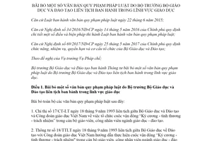 Thông tư 42/2020/TT-BGDĐT bãi bỏ văn bản quy phạm pháp luật lĩnh vực giáo dục