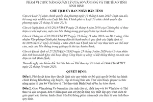 Quyết định 4487/QĐ-UBND 2020 thủ tục hành chính không liên thông Sở Văn hóa Bình Định