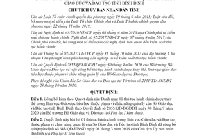 Quyết định 4489/QĐ-UBND 2020 thủ tục hành chính được thay thế Sở Giáo dục Bình Định