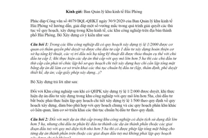 Công văn 5262/BXD-QHKT 2020 giải đáp vướng mắc trong giải quyết thủ tục quy hoạch Hải Phòng