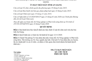 Quyết định 48/2020/QĐ-UBND mật độ chăn nuôi tỉnh An Giang