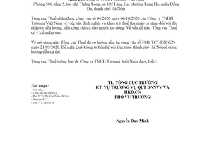 Công văn 4553/TCT-DNNCN 2020 khấu trừ thuế thu nhập cá nhân với thu nhập từ tiền lương