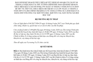 Quyết định 2213/QĐ-BTP 2020 thực hiện Quyết định 489/QĐ-TTg công tác khuyến học khuyến tài