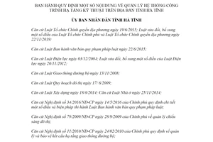 Quyết định 33/2020/QĐ-UBND quản lý hệ thống công trình hạ tầng kỹ thuật tỉnh Hà Tĩnh