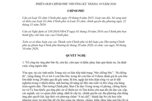 Nghị quyết 169/NQ-CP 2020 phiên họp Chính phủ thường kỳ tháng 10