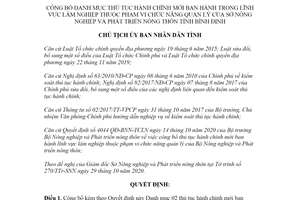 Quyết định 4561/QĐ-UBND 2020 công bố thủ tục hành chính Lâm nghiệp Sở Nông nghiệp Bình Định