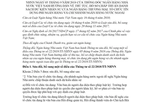 Thông tư 13/2020/TT-NHNN sửa đổi Thông tư 22/2018/TT-NHNN chấp thuận danh sách nhân sự ngân hàng