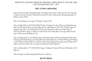 Quyết định 1804/QĐ-TTg 2020 phê duyệt Chương trình hỗ trợ phát triển kinh tế tập thể hợp tác xã