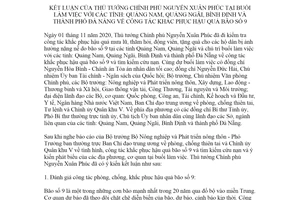 Thông báo 378/TB-VPCP 2020 kết luận công tác khắc phục hậu quả bão số 9