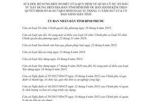 Quyết định 30/2020/QĐ-UBND sửa đổi Quyết định 46/2017/QĐ-UBND quản lý đầu tư xây dựng Bình Phước