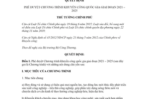 Quyết định 1881/QĐ-TTg 2020 phê duyệt Chương trình khuyến công quốc gia giai đoạn 2021 2025