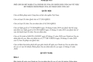 Nghị quyết 127/2020/QH14 phê chuẩn đề nghị của Chánh án về bổ nhiệm Thẩm phán Tòa án tối cao