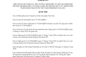 Nghị quyết 126/2020/QH14 phê chuẩn đề nghị của Thủ tướng bổ nhiệm Bộ trưởng Bộ Khoa học