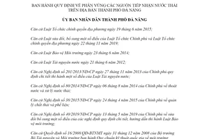 Quyết định 40/2020/QĐ-UBND quy định phân vùng các nguồn tiếp nhận nước thải Đà Nẵng