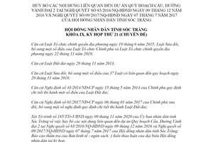 Nghị quyết 08/2020/NQ-HĐND hủy bỏ nội dung dự án Quy hoạch Cầu Đường Vành đai 2 tỉnh Sóc Trăng