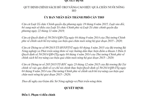 Quyết định 12/2020/QĐ-UBND chính sách hỗ trợ nâng cao hiệu quả chăn nuôi nông hộ Cần Thơ