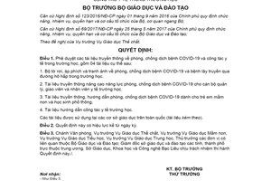 Quyết định 3822/QĐ-BGDĐT 2020 phê duyệt tài liệu truyền thông phòng chống dịch bệnh COVID-19